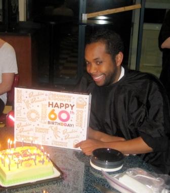 Jason and his birthday cake…He’s not quite as old as Dunkin Donuts! 