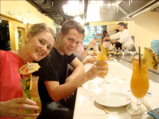 Patrick Mangan and Fiona McCabe enjoying the local cocktail