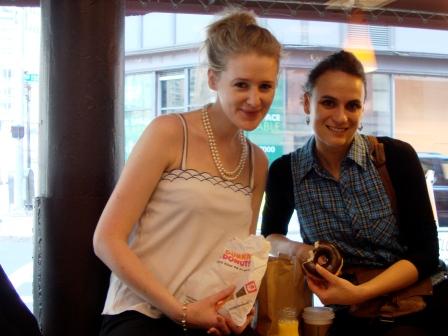 Marita Martinez Jiminez-Rey enjoying Dunkin Donuts