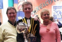 John Lonergan with his very proud parents celebrating his win at the Worlds 2012