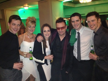 Some of the Riverdance cast with Bono!